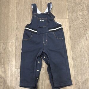 Boss Blue Denim Overalls with Stripe Detail